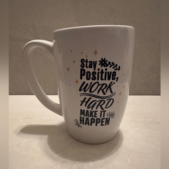 “Stay Positive Work Hard-Make It Happen” Oversized 20oz Coffee Cup/Mug-NEW - Picture 2 of 4